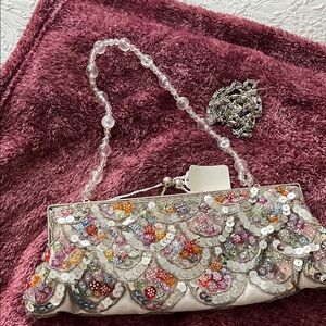 Elegant Multicolor Beaded Clutch